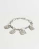 Topshop Topshop Casidy waterproof stainless steel chain bracelet with charms in silver - 1