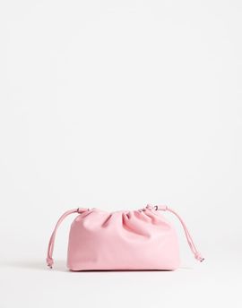 Topshop Topshop Celia medium ruched clutch bag in pink