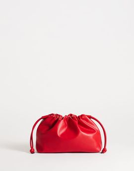 Topshop Topshop Celia medium ruched clutch bag in red