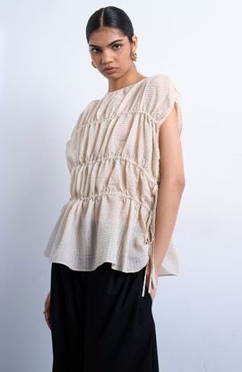 Topshop Topshop Channeled Cap Sleeve Top