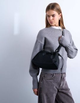 Topshop Topshop Charlie medium nylon crossbody bag in black
