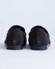 Topshop Topshop Charlie real leather flat loafers in chocolate suede-Brown - 4