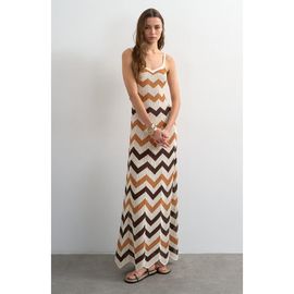 Topshop Topshop Chevron Stripe Open Stitch Maxi Dress
