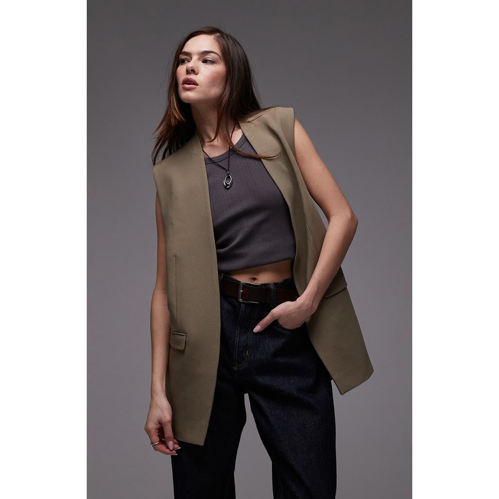 Topshop Topshop Chuck On Sleeveless Blazer