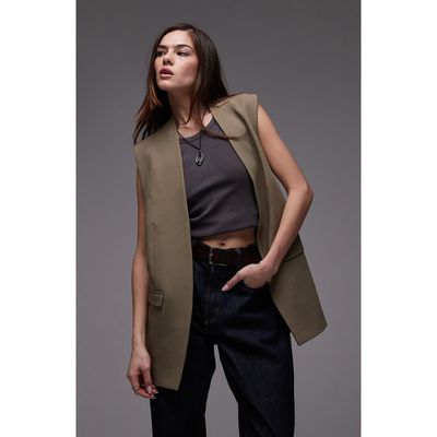 Topshop Topshop Chuck On Sleeveless Blazer