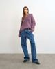 Topshop Topshop chunky knit shawl collar sweater in bruised purple - 2