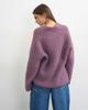Topshop Topshop chunky knit shawl collar sweater in bruised purple - 3