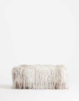 Topshop Topshop Ciara oversized folded faux fur structured clutch purse in neutral mix