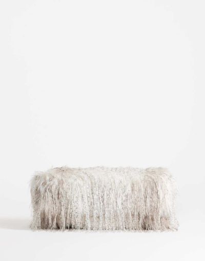 Topshop Topshop Ciara oversized folded faux fur structured clutch purse in neutral mix