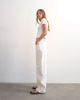 Topshop Topshop Cinch low rise relaxed fit jeans in bone-White - 1