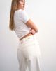 Topshop Topshop Cinch low rise relaxed fit jeans in bone-White - 4