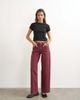 Topshop Topshop Cinch low rise relaxed jeans in cherry red - 1