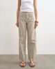 Topshop Topshop Cinch low rise relaxed jeans in ecru and black stripe-White - 2