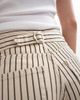 Topshop Topshop Cinch low rise relaxed jeans in ecru and black stripe-White - 3