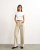 Topshop Topshop Cinch low rise relaxed jeans in oat-Neutral - 1