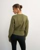 Topshop Topshop cinched waist batwing sleeve knit sweater in khaki green - 2
