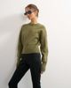 Topshop Topshop cinched waist batwing sleeve knit sweater in khaki green - 3