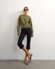 Topshop Topshop cinched waist batwing sleeve knit sweater in khaki green - 4