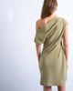 Topshop Topshop cinched waist grown on neck mini dress in green stripes - 4