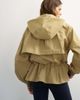 Topshop Topshop cinched waist hooded anorak in camel-Neutral - 4