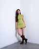 Topshop Topshop cinched waist ruched dress in olive green - 3