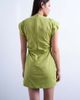 Topshop Topshop cinched waist ruched dress in olive green - 4