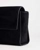 Topshop Topshop Clark medium suedette fold over clutch purse in black - 3