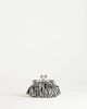 Topshop Topshop Clover hair on real leather clutch bag in zebra-Black - 1