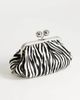 Topshop Topshop Clover hair on real leather clutch bag in zebra-Black - 3