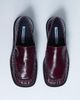 Topshop Topshop Clover premium real leather loafers with ruched details in burgundy-Red - 3