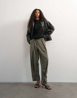 Topshop Topshop co ord ovoid tab hem tailored trouser-NEUTRAL