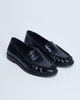 Topshop Topshop Coby ruched toe croc loafers in black - 1