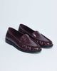 Topshop Topshop Coby ruched toe croc loafers in burgundy-Red - 1