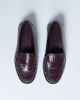 Topshop Topshop Coby ruched toe croc loafers in burgundy-Red - 2