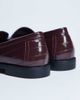 Topshop Topshop Coby ruched toe croc loafers in burgundy-Red - 3
