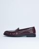 Topshop Topshop Coby ruched toe croc loafers in burgundy-Red - 4
