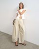 Topshop Topshop Cocoon mid rise barrel jean in oat-NEUTRAL - 1
