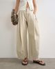 Topshop Topshop Cocoon mid rise barrel jean in oat-NEUTRAL - 2