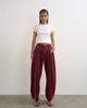 Topshop Topshop Cocoon mid rise barrel jeans in cherry red - 1