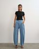 Topshop Topshop Cocoon mid rise barrel leg jeans in bleach-Blue - 1