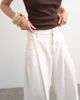 Topshop Topshop Cocoon mid rise barrel leg jeans in bone-White - 3