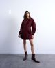 Topshop Topshop cocoon structured mini dress in woven port royale - 1