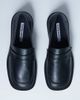 Topshop Topshop Cole premium real leather square toe loafers in black - 2