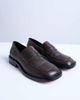 Topshop Topshop Cole premium real leather square toe loafers in distressed brown - 4