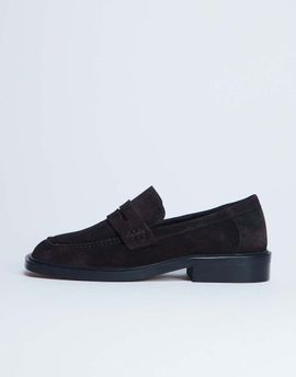Topshop Topshop Cole Premium suede loafer in chocolate-Brown