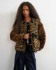 Topshop Topshop collarless corduroy fleece jacket in animal print-Brown - 2