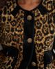 Topshop Topshop collarless corduroy fleece jacket in animal print-Brown - 3