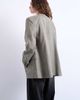 Topshop Topshop collarless throw on blazer in gray plaid - 3