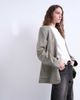 Topshop Topshop collarless throw on blazer in gray plaid - 4