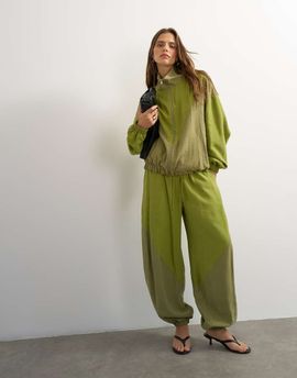Topshop Topshop color block horseshoe pants in green - part of a set